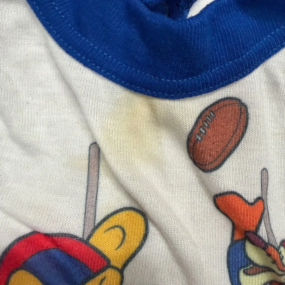 Vintage Winnie the Pooh Tigger Football Sleeper Set Blue White 1T Kids 90s